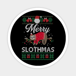 Merry Slothmas Funny Sloth Lazy Family Xmas Holiday Gift For Men Women Magnet